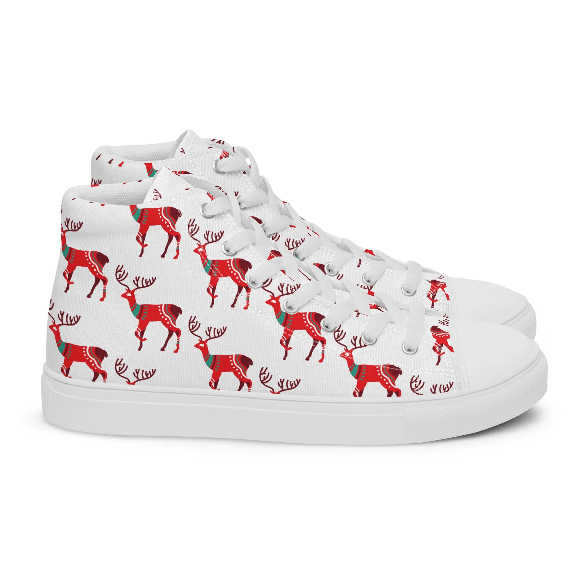 Women Christmas High Top Canvas Shoes (Glamourange Holiday Magic Canvas Shoes For Women - 001)