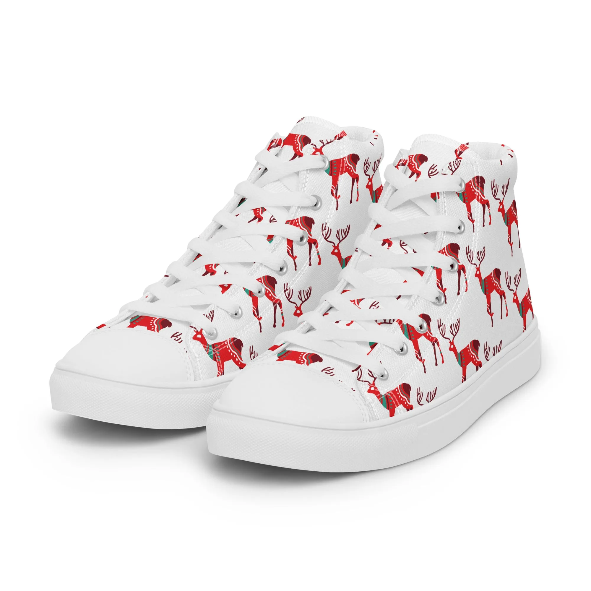 Women Christmas High Top Canvas Shoes (Glamourange Holiday Magic Canvas Shoes For Women - 001)