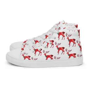 Women Christmas High Top Canvas Shoes (Glamourange Holiday Magic Canvas Shoes For Women - 001)