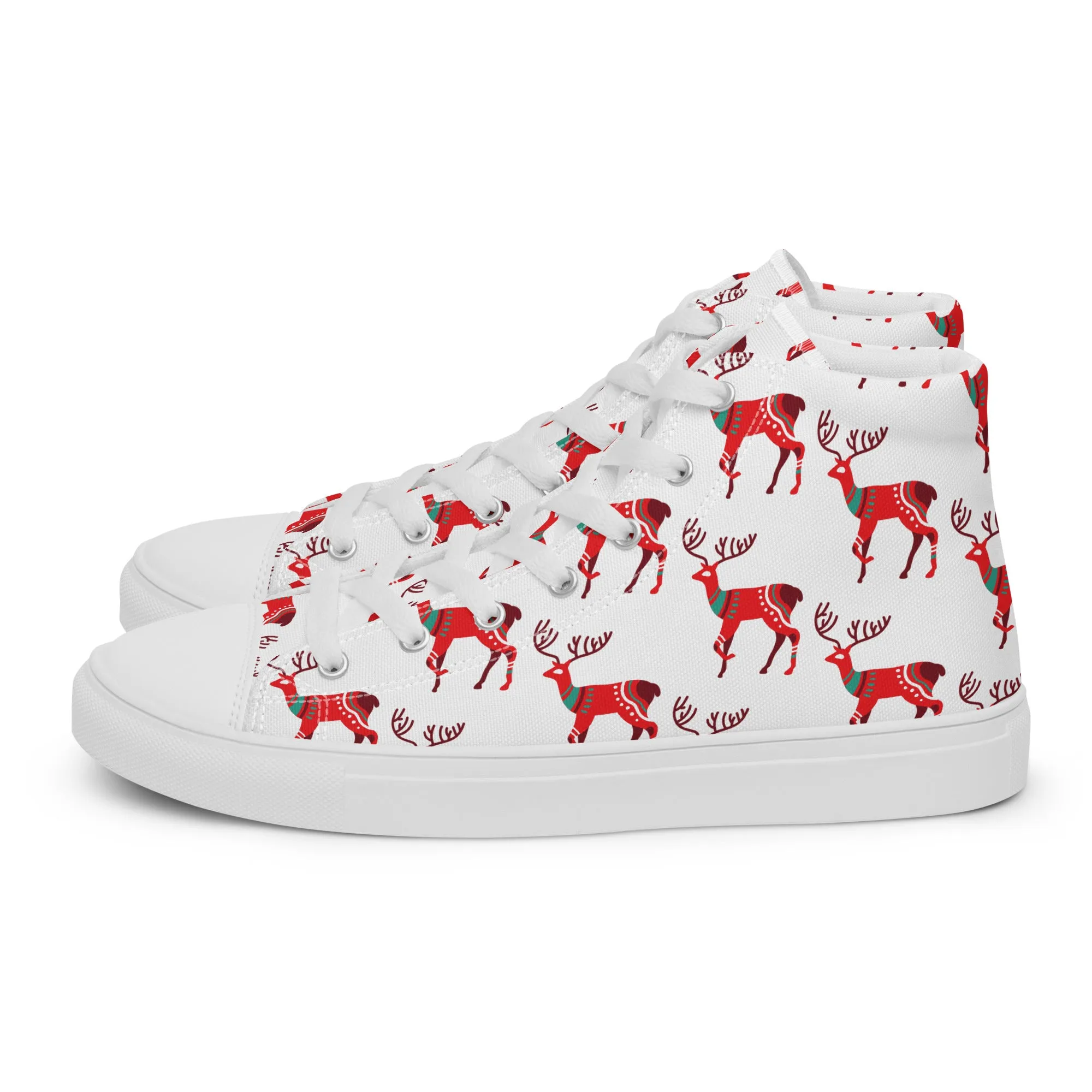Women Christmas High Top Canvas Shoes (Glamourange Holiday Magic Canvas Shoes For Women - 001)