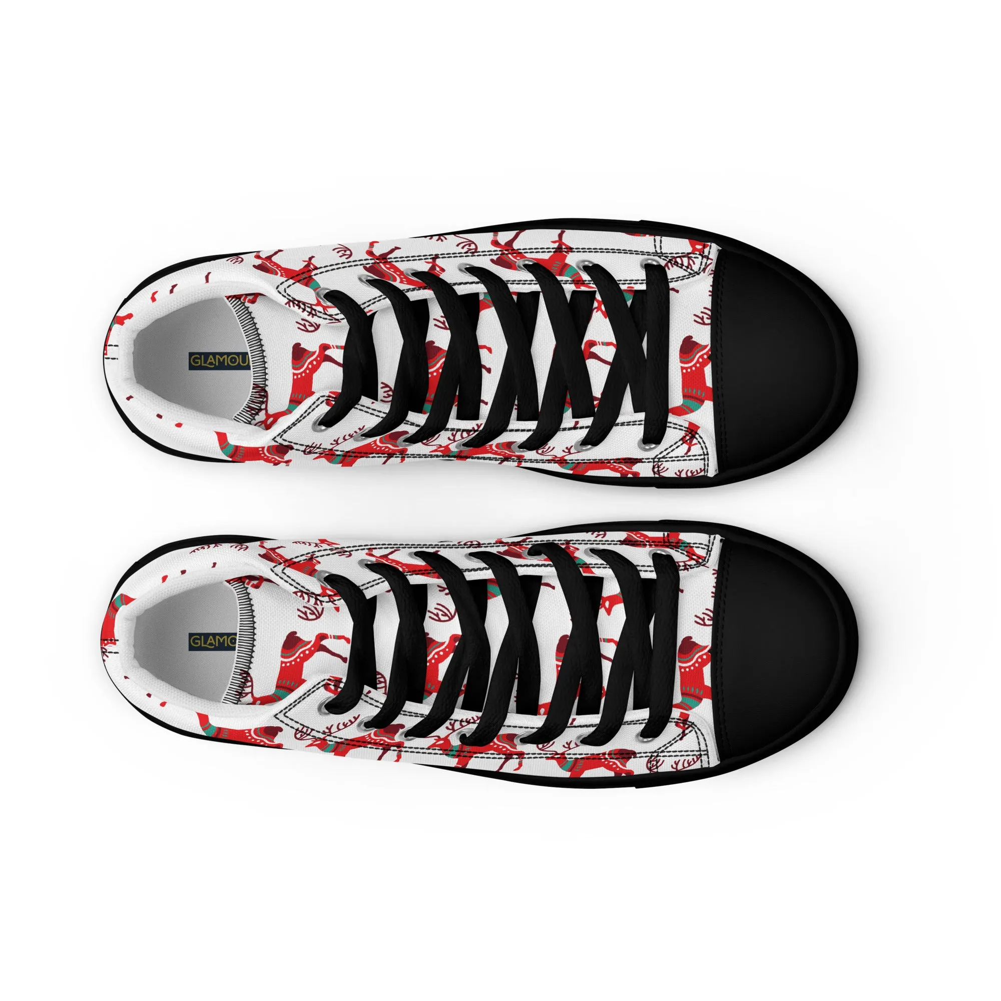Women Christmas High Top Canvas Shoes (Glamourange Holiday Magic Canvas Shoes For Women - 001)