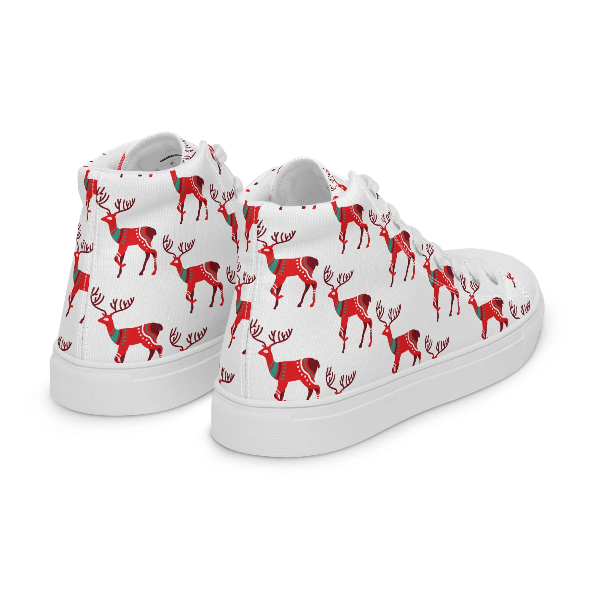 Women Christmas High Top Canvas Shoes (Glamourange Holiday Magic Canvas Shoes For Women - 001)