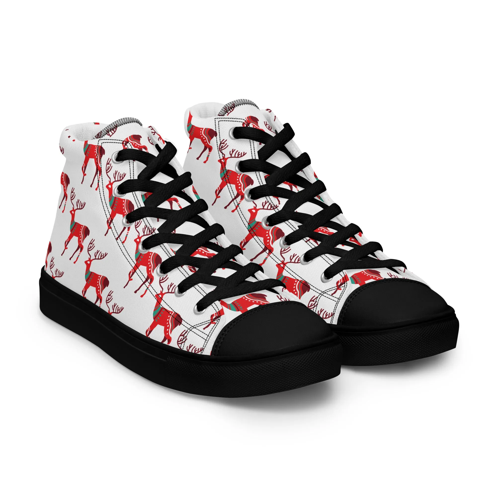 Women Christmas High Top Canvas Shoes (Glamourange Holiday Magic Canvas Shoes For Women - 001)