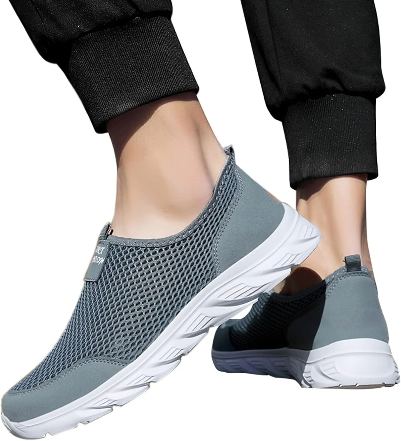 Women's Fashion Sneaker Mesh Slip On Black Non Slip Shoes for Women Comfortable Women's Trail Running Shoes Women Green Loafers Shoes Thick Sole Sneakers Womens