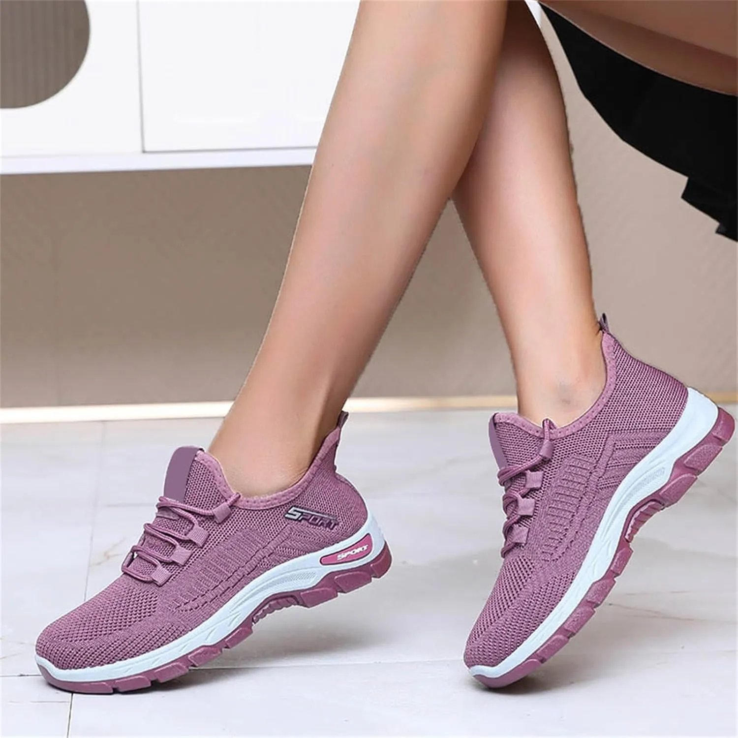 Womens Slip On Sneakers Wide Toe Box Shoes Extra Wide Width Sneakers Air Cushion Road Running Shoes Ultra Light Tennis Gym Workout Training Shoe Breathable Walking Shoe with Arch Support