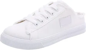 Women's White Canvas Shoes Casual Tennis Shoes Casual Sports Preppy Flat Sneakers Classic Comfortable Clipper Sneakers Low Top Walking Shoe